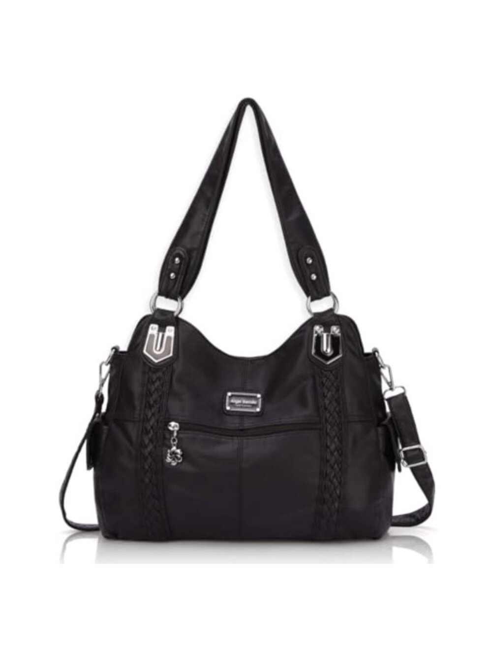 PU Leather Hobo Shoulder Bag Soft Anti-Scratch Lightweight Zipper Purse
